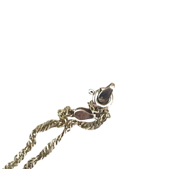 Sterling Silver Cross Pendant Necklace Turquoise Accent Intricate Detailing - Picture 8 of 9